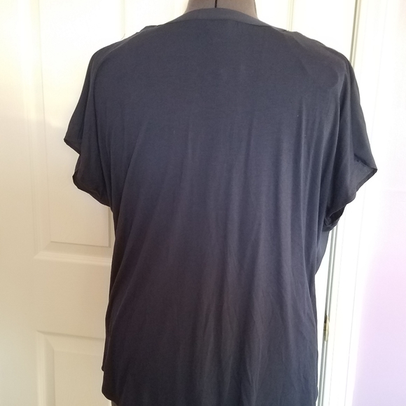 Navy Cap Sleeve Blouse - Picture 2 of 4